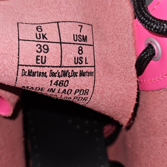 Dr. Martens Women's Bright Pink Combat Boots - Picture 3 of 3